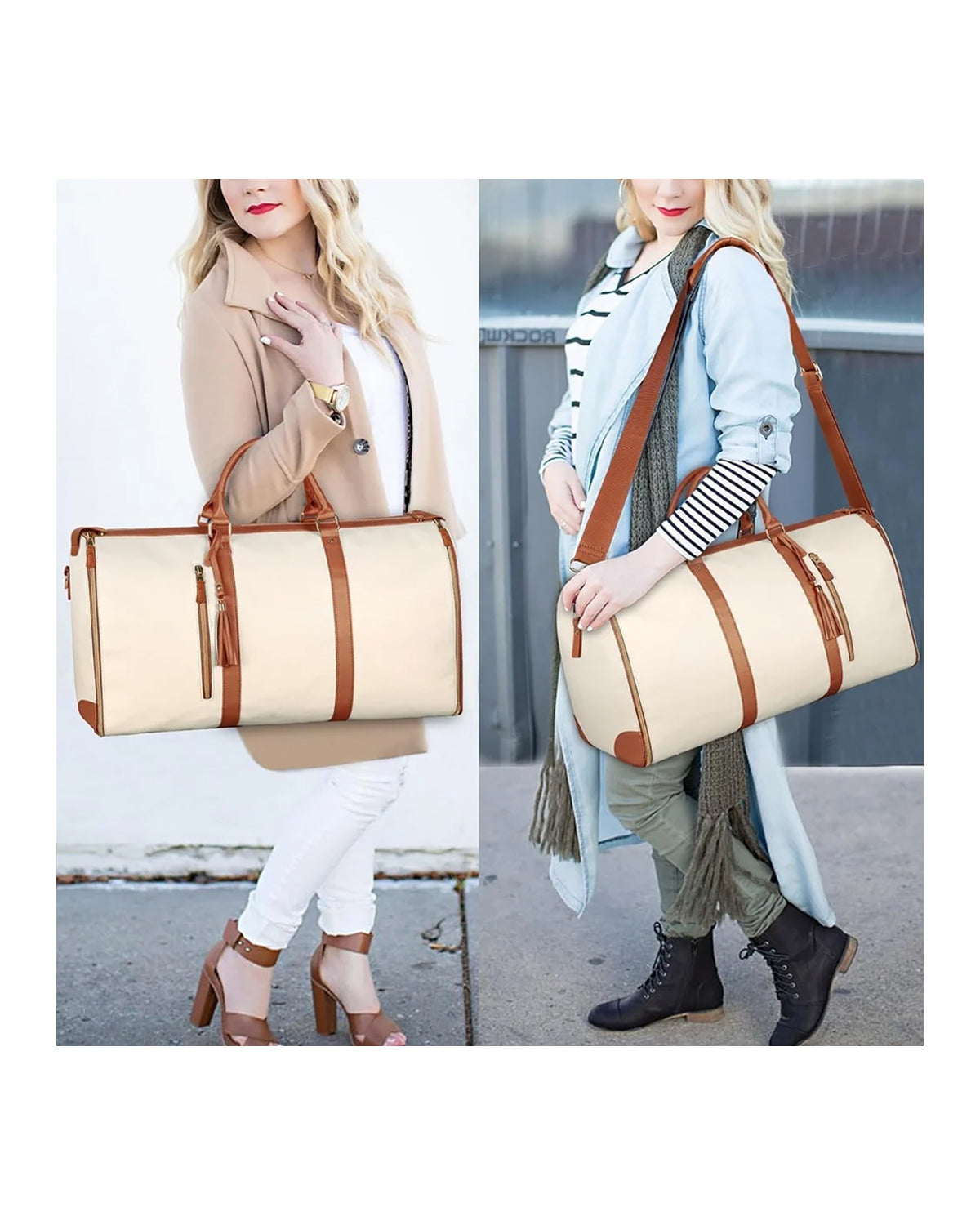 2-in-1 Convertible Garment Duffle Bag with Shoe Pouch - Weekender Travel Bag-2