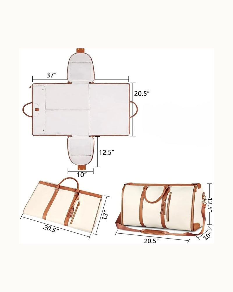 2-in-1 Convertible Garment Duffle Bag with Shoe Pouch - Weekender Travel Bag-5